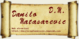 Danilo Matasarević vizit kartica